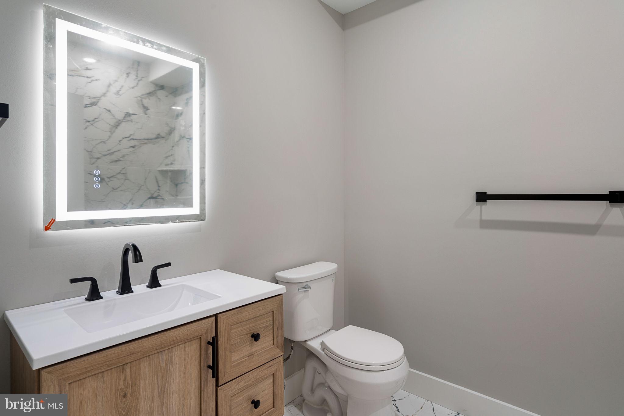 717 Mercy Street Philadelphia, PA 19148 - Photo 27 of 48 a bathroom with a toilet a sink and mirror