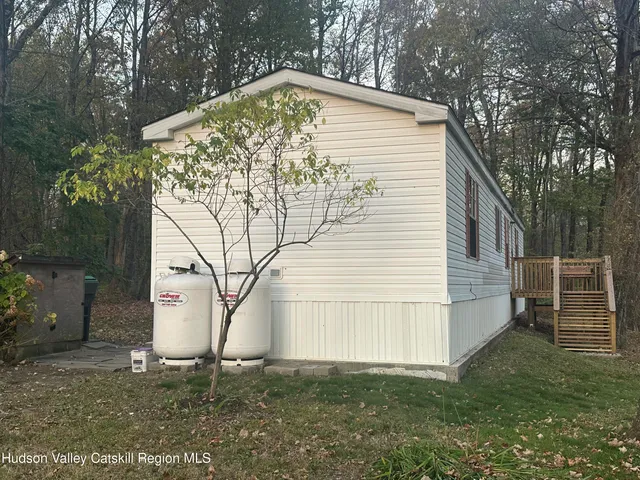 a view of backyard with green space