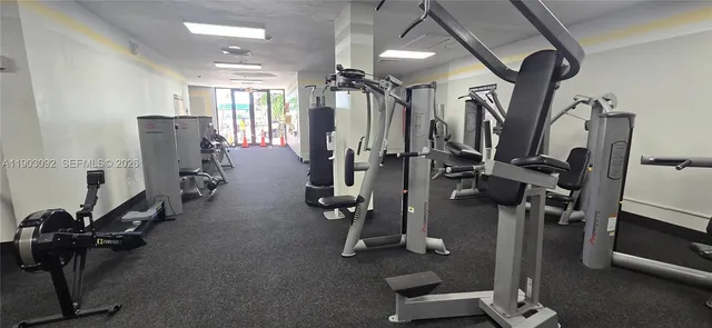 a view of a building with a patio