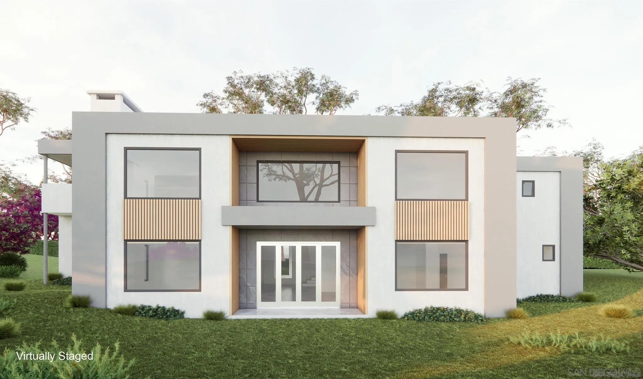 front view of a house with a yard