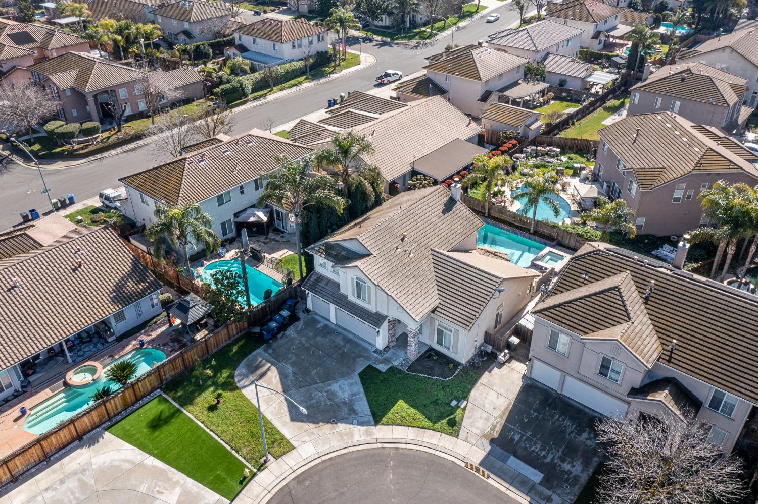 2800 Olympus Court Modesto, CA 95356 - Photo 12 of 56 an aerial view of a house with a yard
