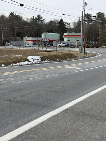 a view of a street with houses