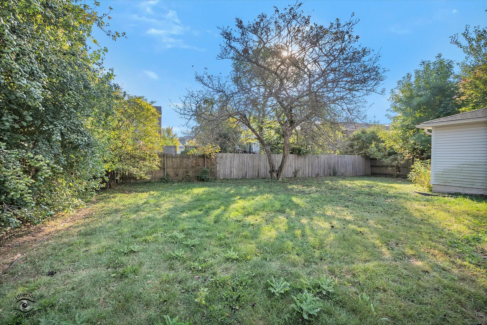 1804 Maserati Drive Joliet, IL 60435 - Photo 22 of 25 a view of a backyard with large tree and wooden fence
