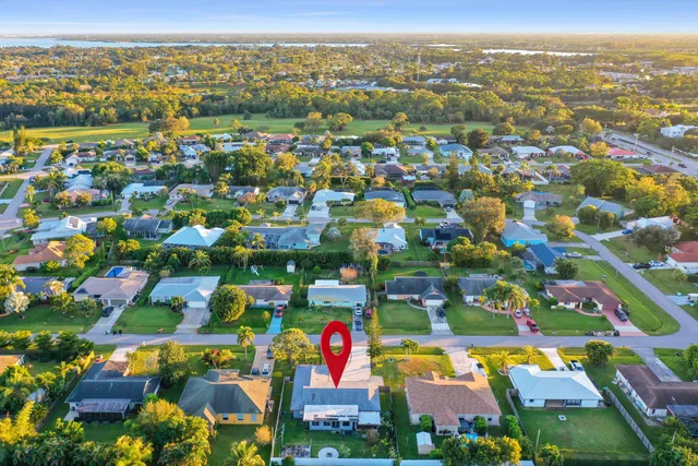 an aerial view of multiple house