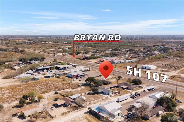 an aerial view of a house