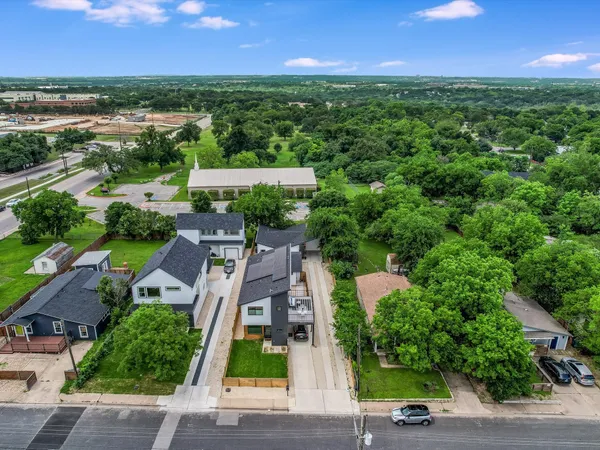 an aerial view of multiple house