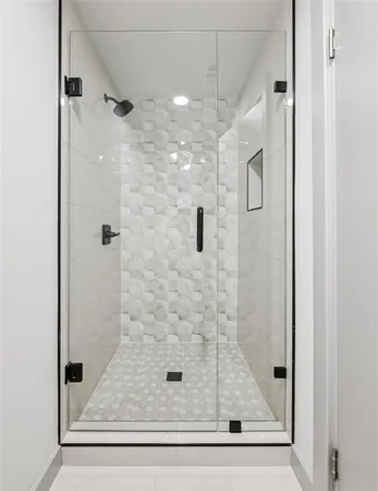 a bathroom with a shower
