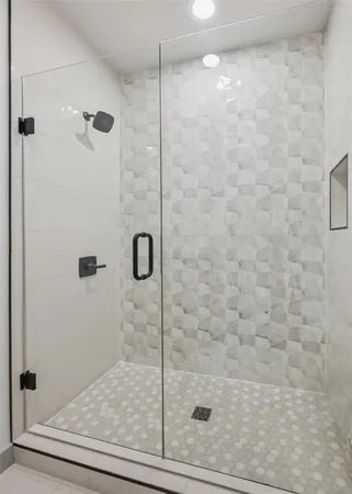 a bathroom with a shower