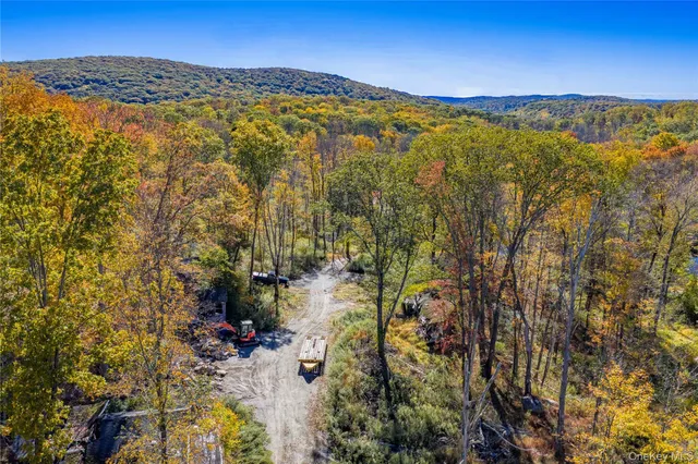 a view of an outdoor space and mountain view