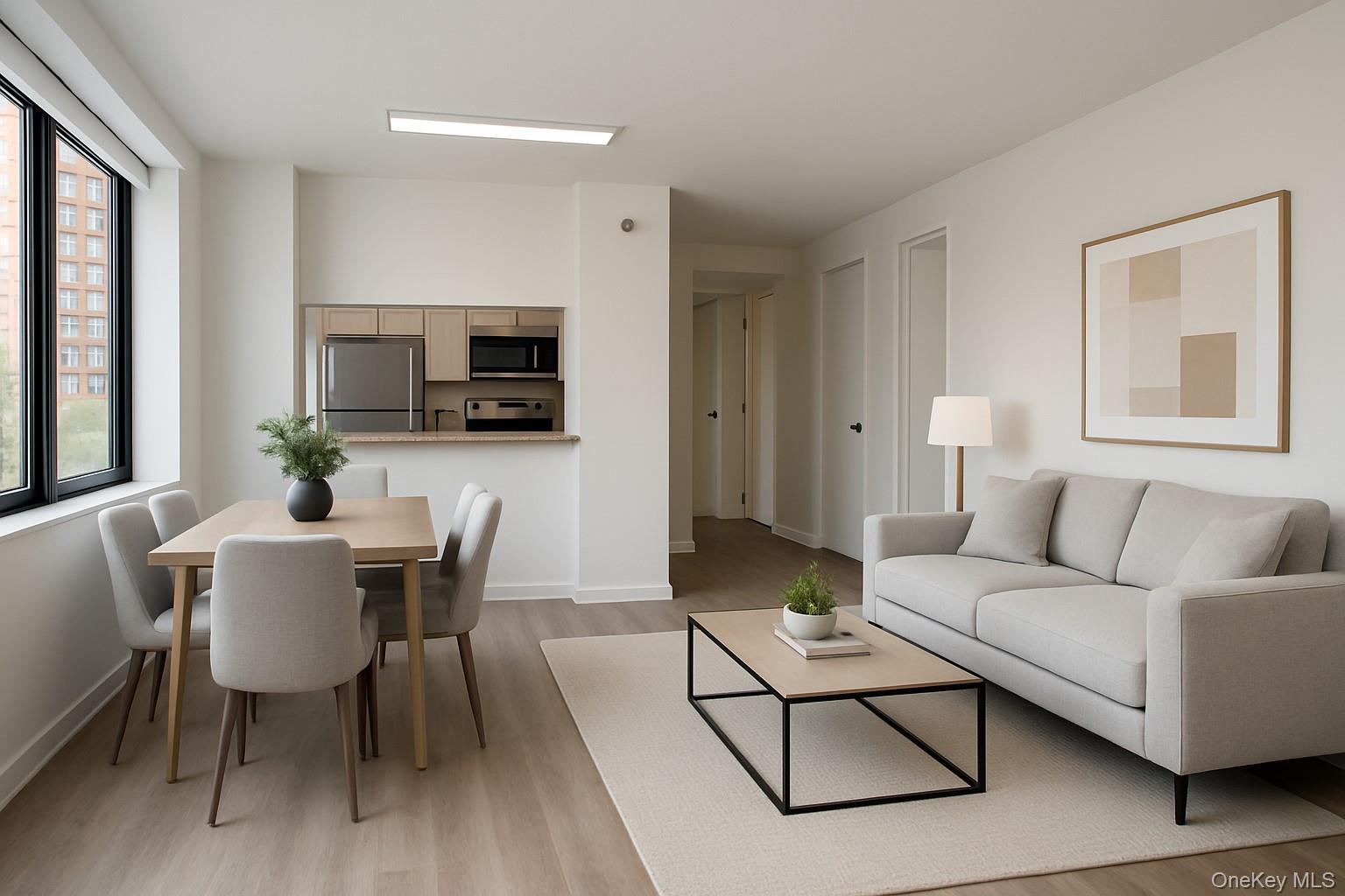 4 Martine Avenue, Unit 416 White Plains, NY 10606 - Photo 2 of 18 Alternate View of Virtually Staged Living Room/Dining Area