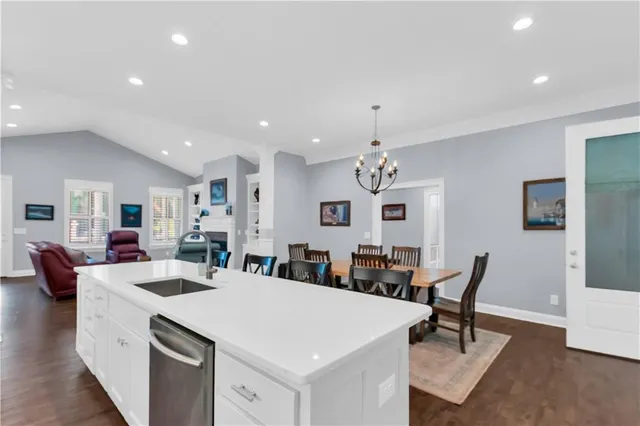 a view of kitchen with breakfast area