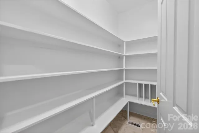 a view of room with empty racks