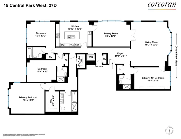 $22,800,000 | 15 Central Park West, Unit 27D | Upper West Side