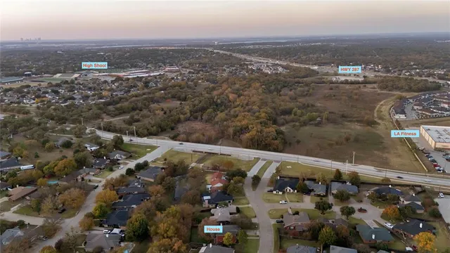 an aerial view of multiple house