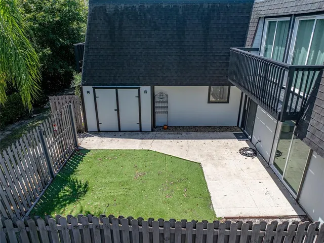 a view of backyard with green space