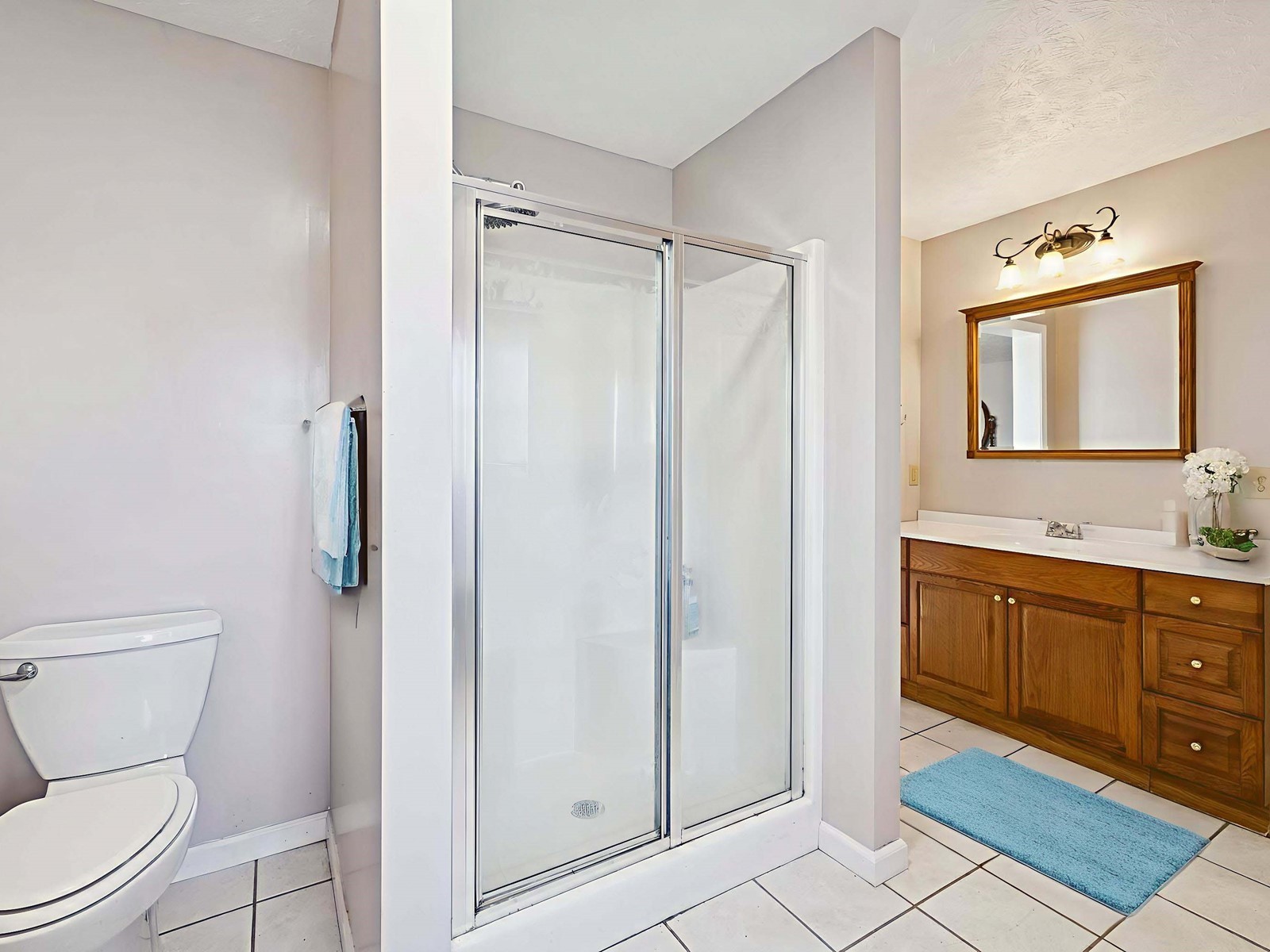 394 Pruett Road Dickson, TN 37055 - Photo 30 of 56 a spacious bathroom with a granite countertop toilet a sink and a mirror