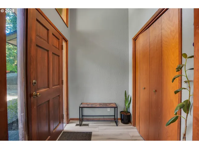 a view of outdoor space and front door