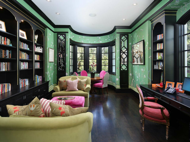 93 Serrano Drive Atherton, CA 94027 - Photo 8 of 10 a living room with furniture and floor to ceiling windows
