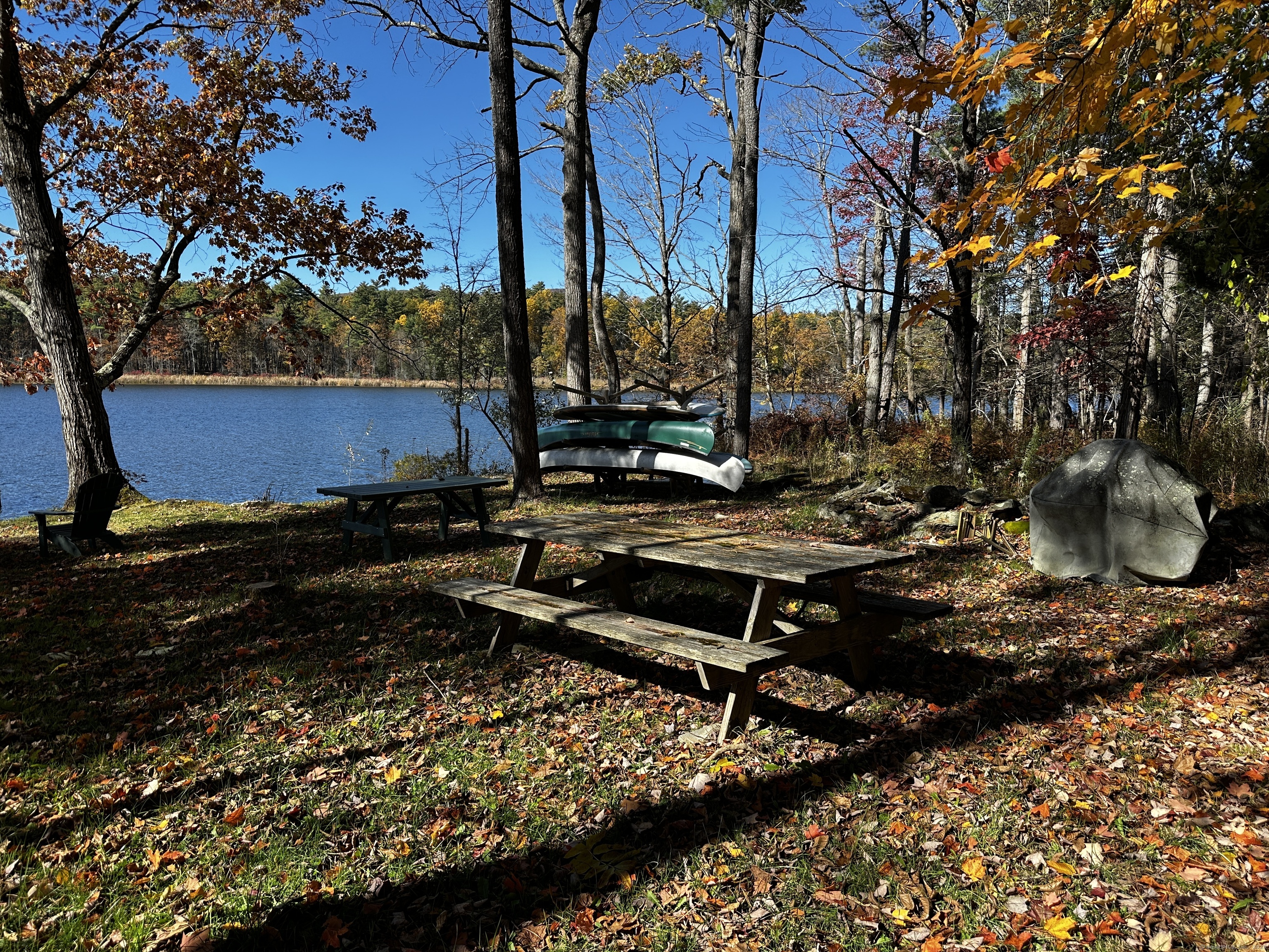 118 Washinee Heights Road Salisbury, CT 06068 - Photo 29 of 31 a view of a backyard with chairs and a fire pit