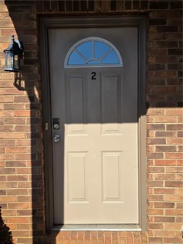 a view of wooden door