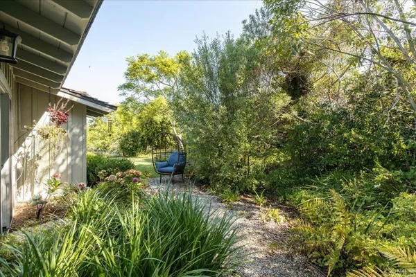 a view of backyard of house