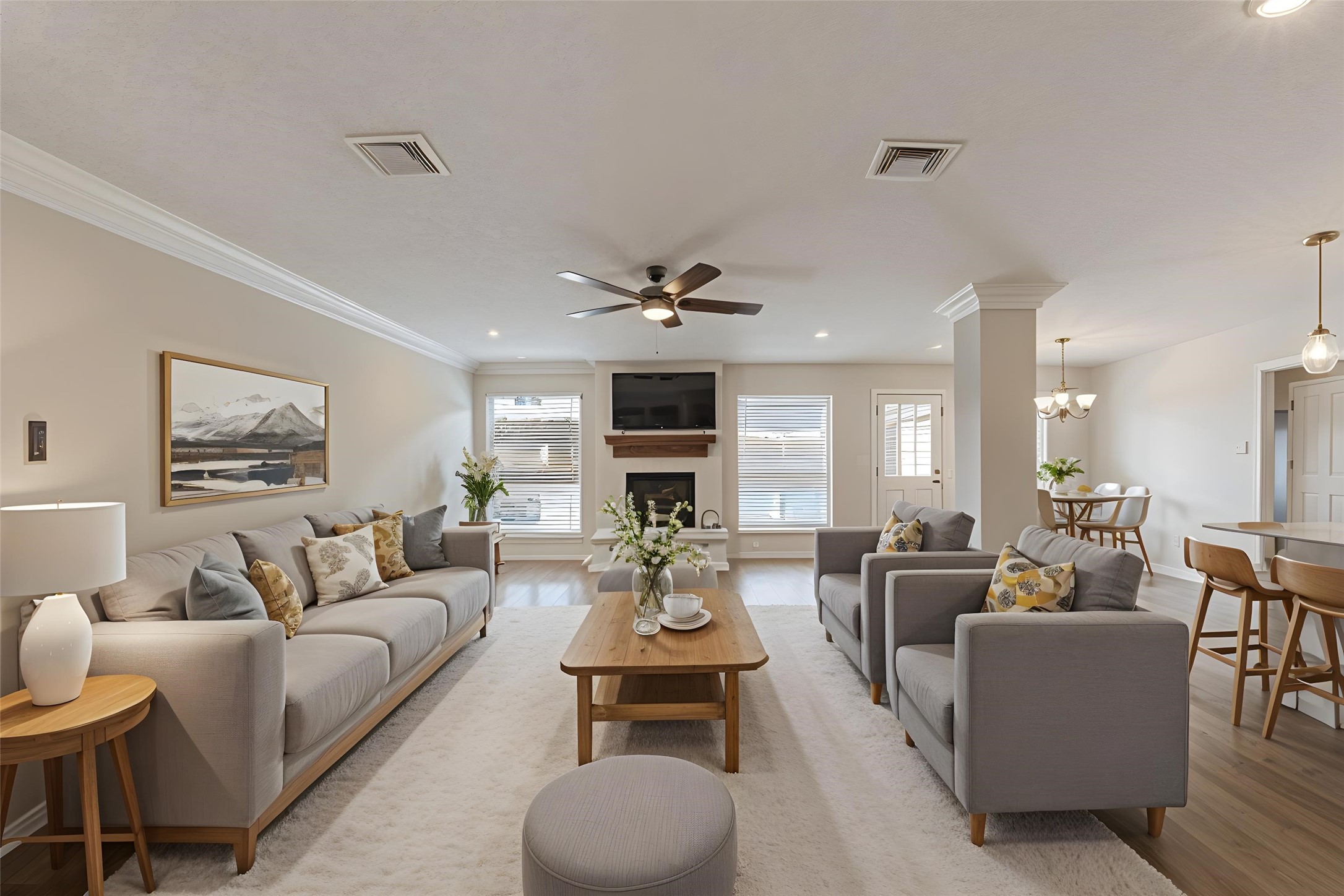 12015 Laneview Drive Houston, TX 77070 - Photo 7 of 40 a living room with furniture kitchen view and a chandelier