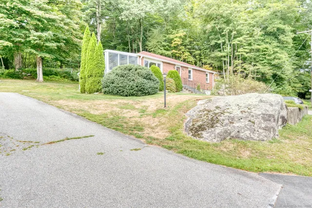 a view of a backyard