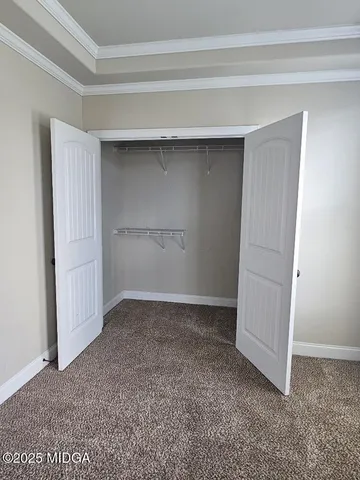 an empty room with closet