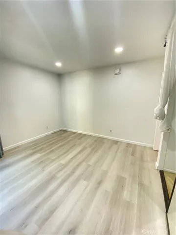 an empty room with a workbench