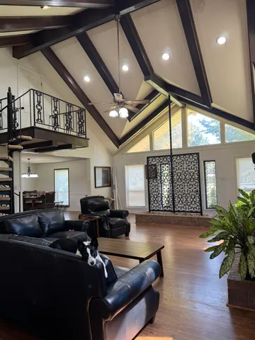 a living room with furniture