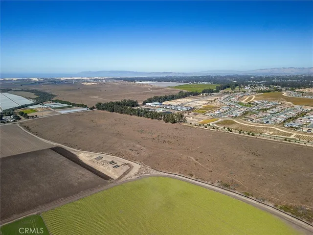 an aerial view of a ocean beach