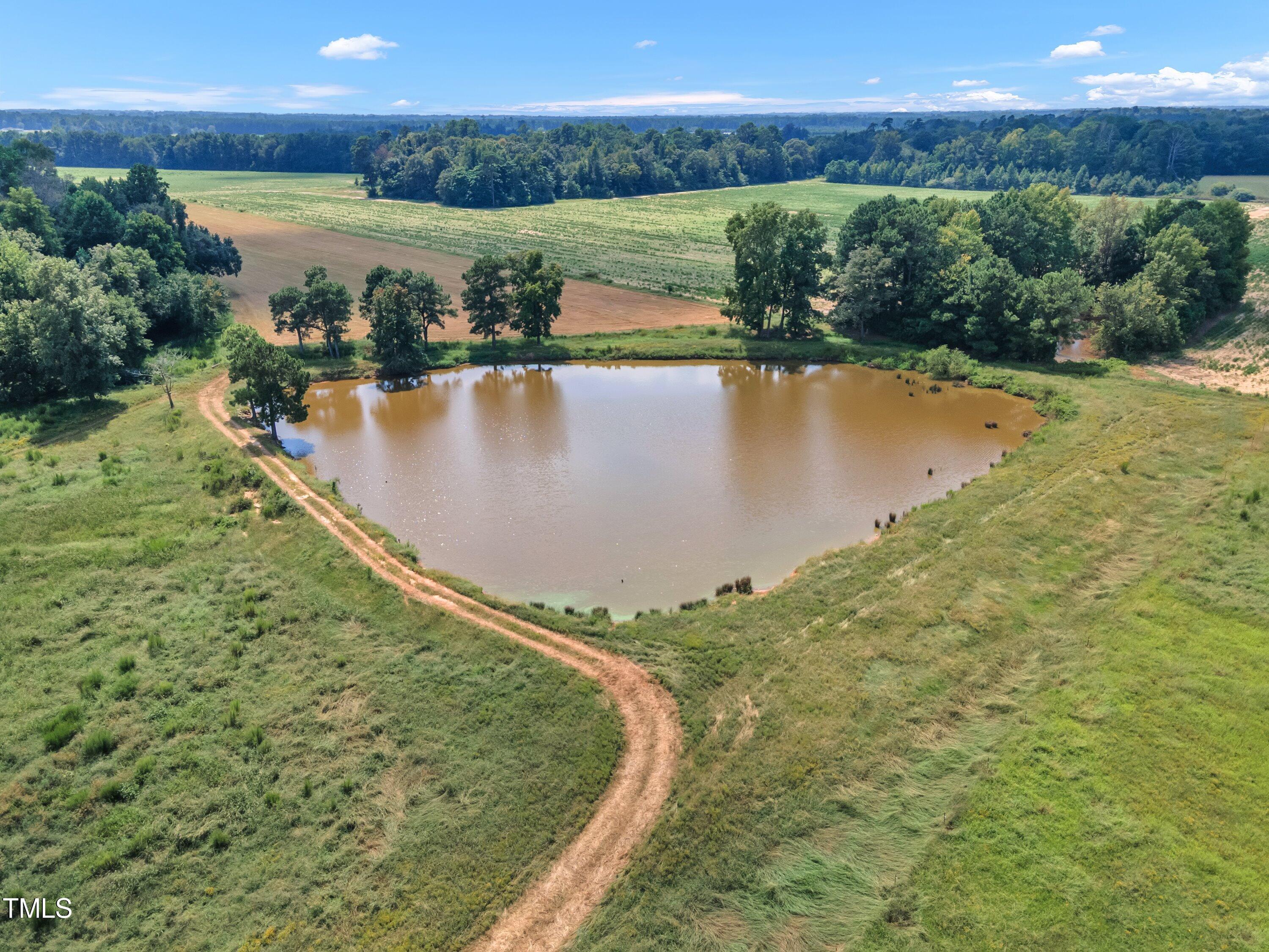 8585 Stricklands Crossroads Road Four Oaks, NC 27524 - Photo 17 of 30 a view of a lake with a yard and mountain view
