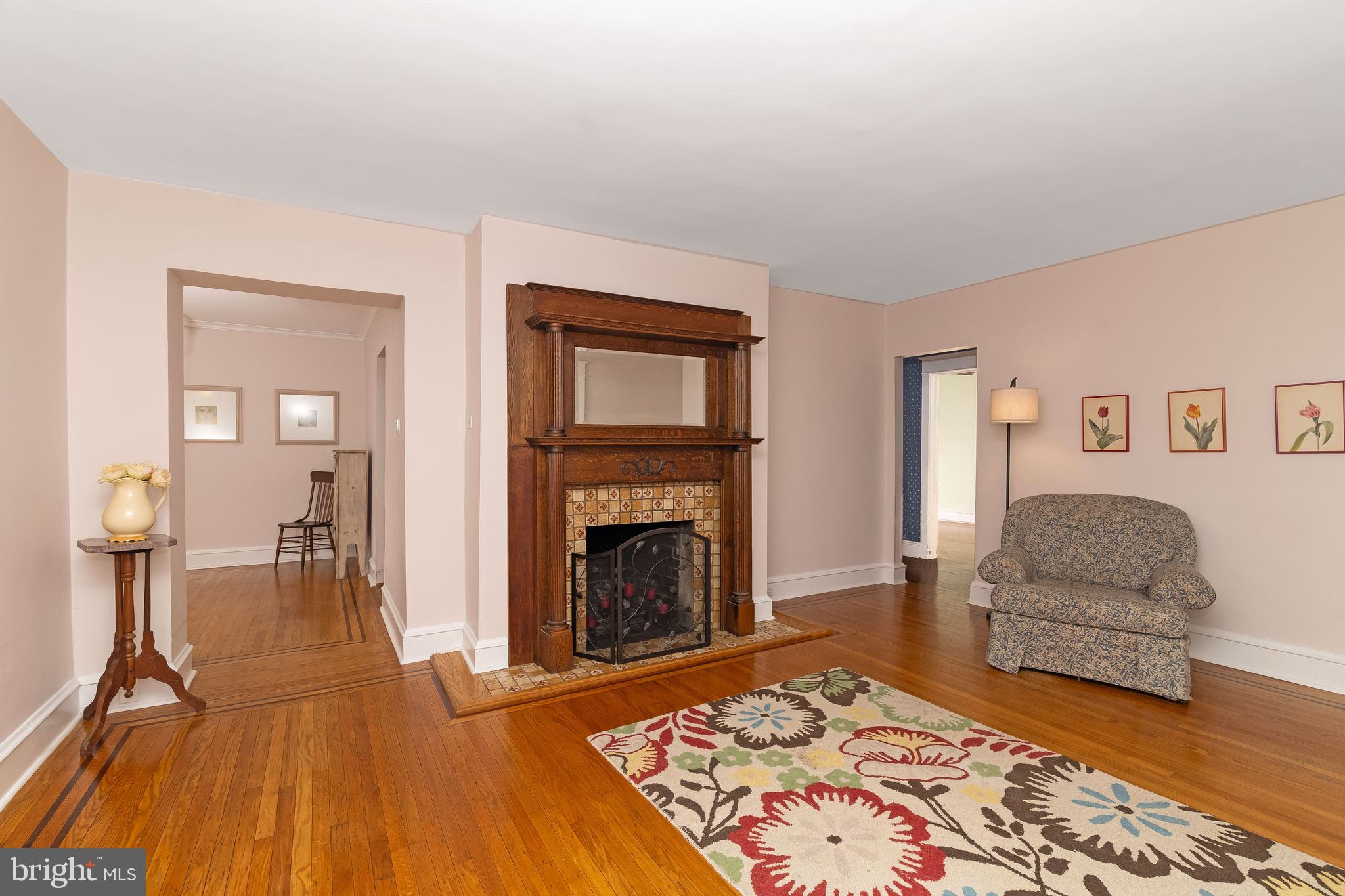 150 Hart Lane Springfield, PA 19064 - Photo 10 of 49 a living room with furniture and a fireplace