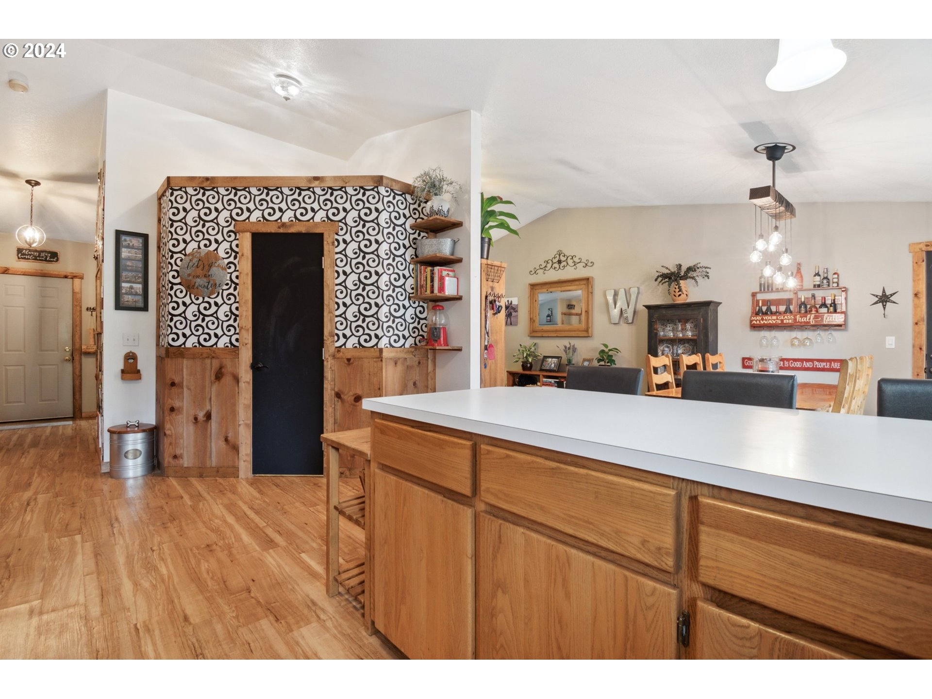 890 1st Falls View Road Stevenson, WA 98648 - Photo 18 of 43 a view of a kitchen with cabinets and wooden floor