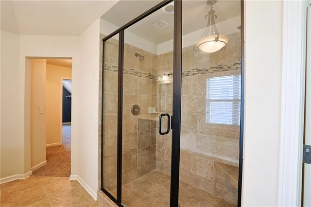 a bathroom with a shower