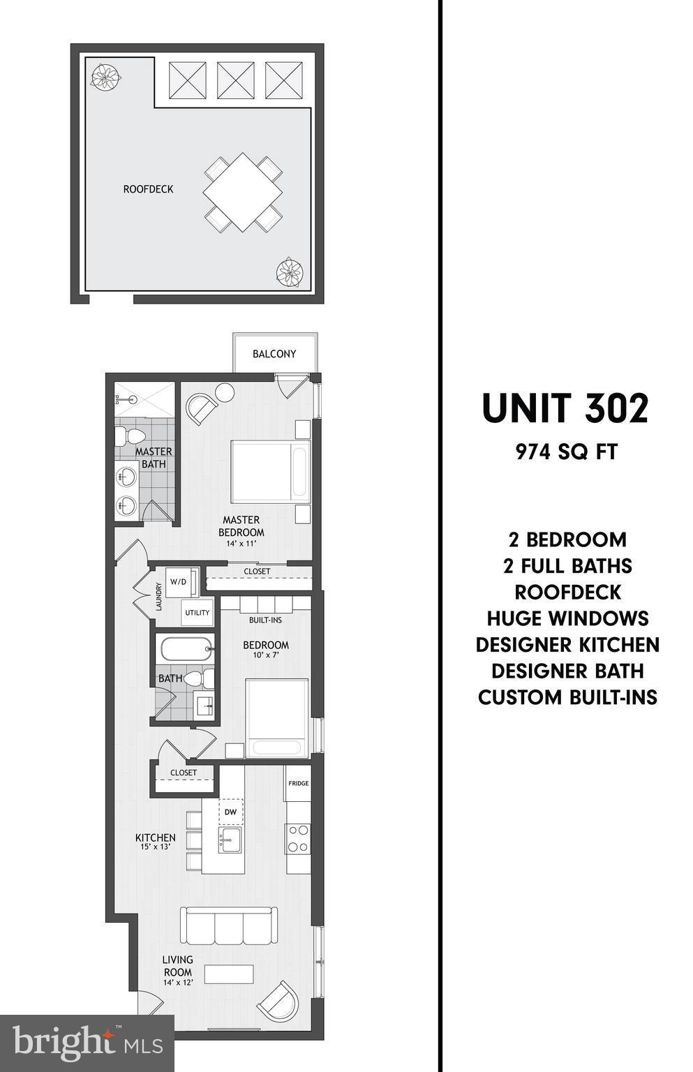 525 Park Road Northwest, Unit 302 Washington, DC 20010 - Photo 15 of 15 Unit floor plan