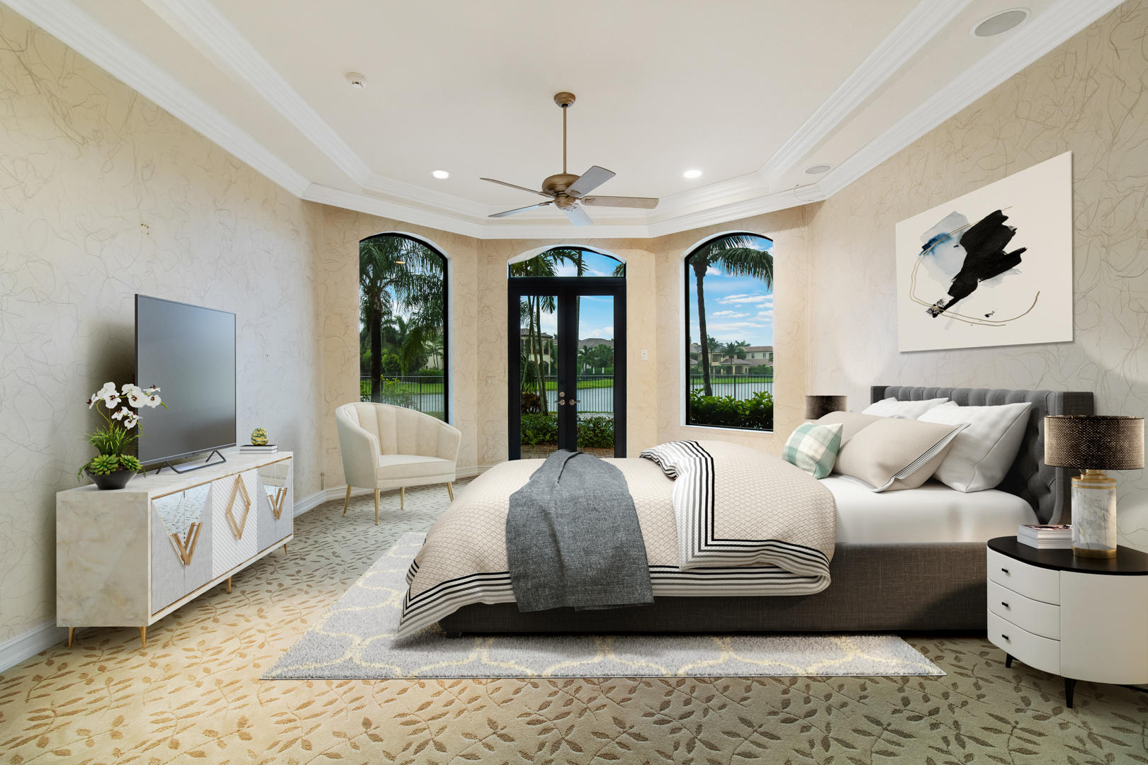 17895 Cadena Drive Boca Raton, FL 33496 - Photo 21 of 64 a living room with furniture and a chandelier