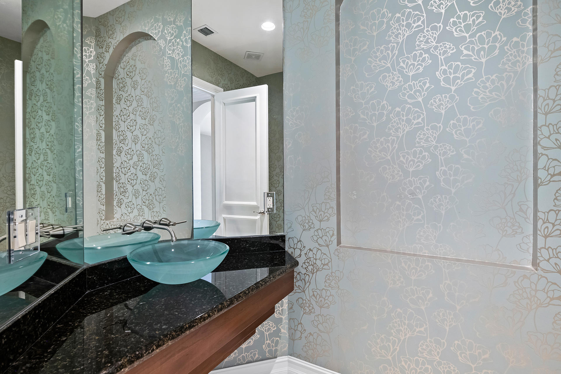 17895 Cadena Drive Boca Raton, FL 33496 - Photo 56 of 64 a bath room with a granite countertop sink and a mirror