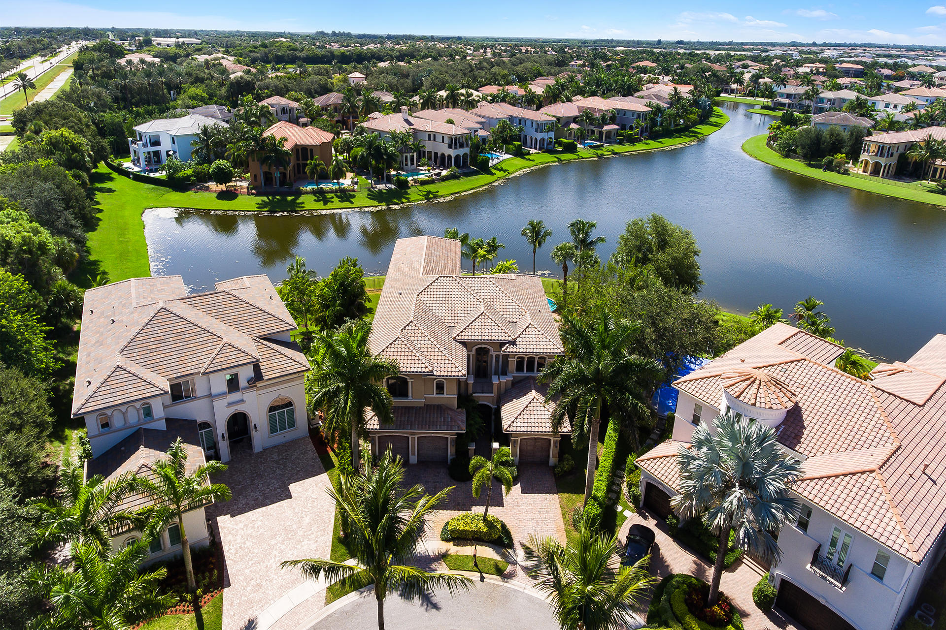 17895 Cadena Drive Boca Raton, FL 33496 - Photo 62 of 64 an aerial view of residential house with outdoor space and lake view