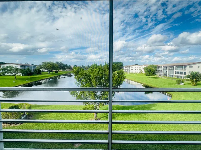 a view of outdoor space with two large trees
