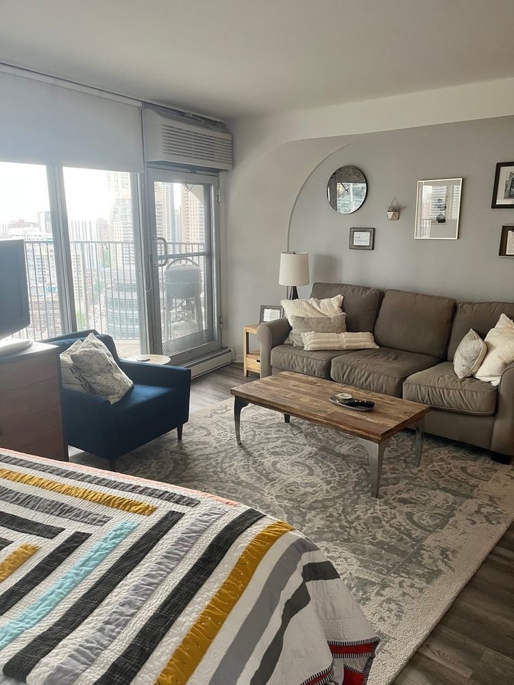 300 North State Street, Unit 3304 Chicago, IL 60654 - Photo 4 of 18 a living room with furniture and a rug