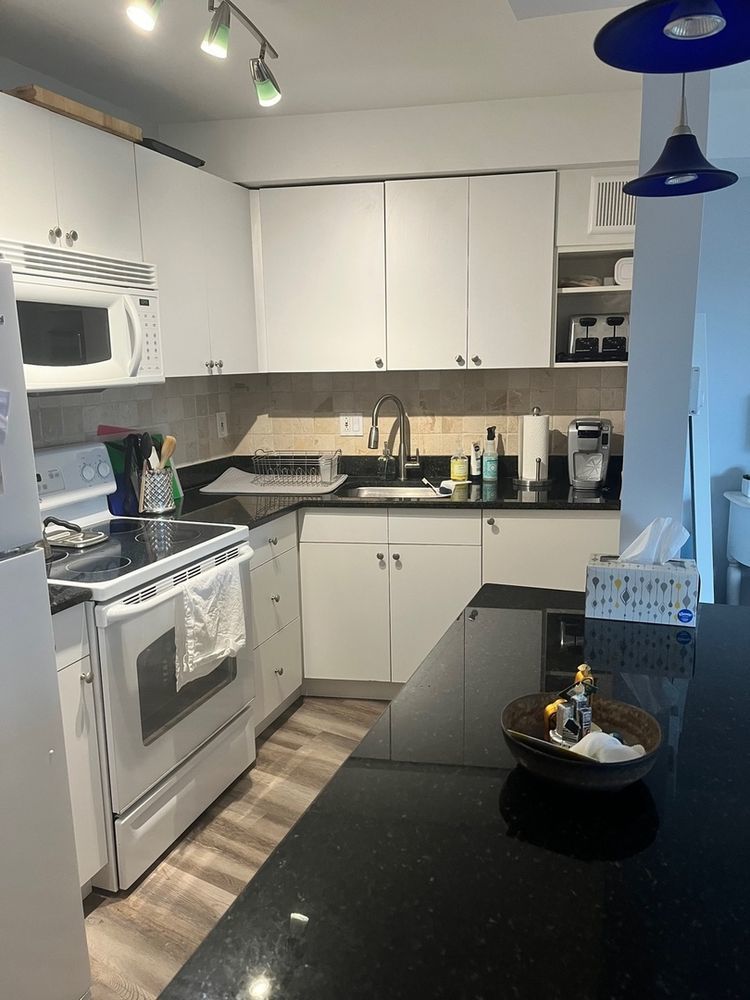 300 North State Street, Unit 3304 Chicago, IL 60654 - Photo 6 of 18 a kitchen with stainless steel appliances granite countertop a sink a stove and cabinets