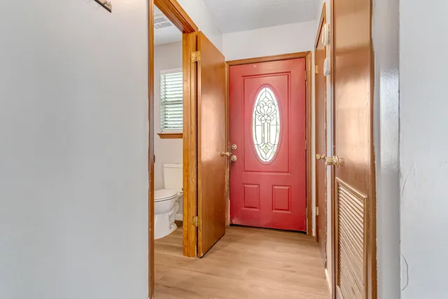 a view of front door with hallway