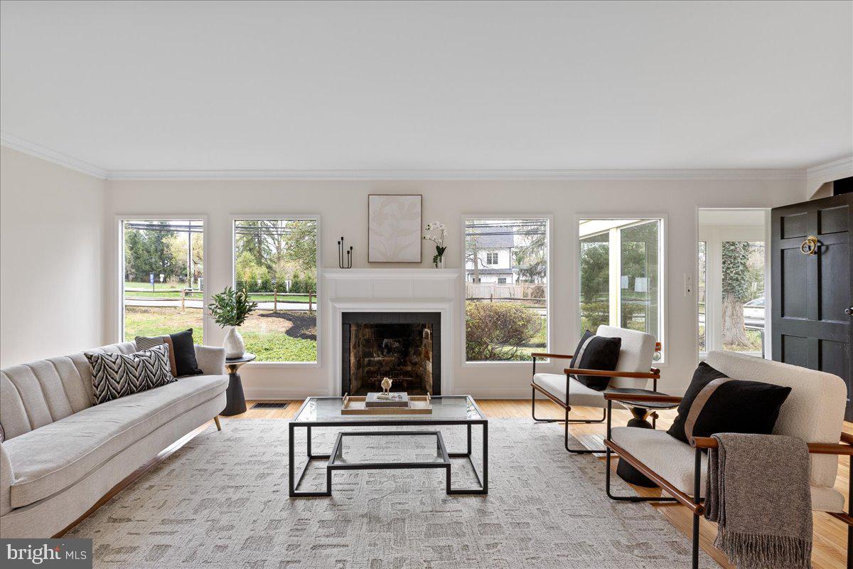 237 Elm Road Princeton, NJ 08540 - Photo 5 of 26 a living room with furniture and a fireplace
