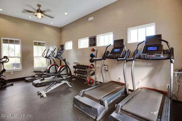 a view of a park with slide