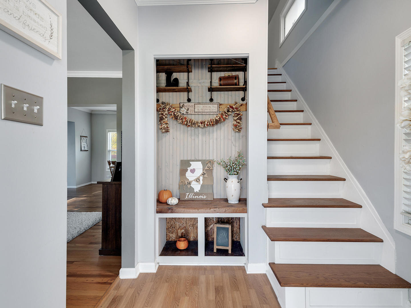 408 Crescent Street Wheaton, IL 60187 - Photo 5 of 36 a view of entryway and hall with wooden floor