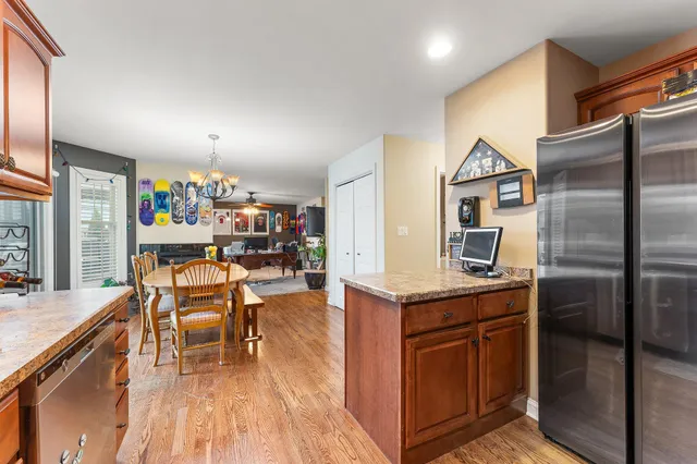 a view of a swimming pool with a patio