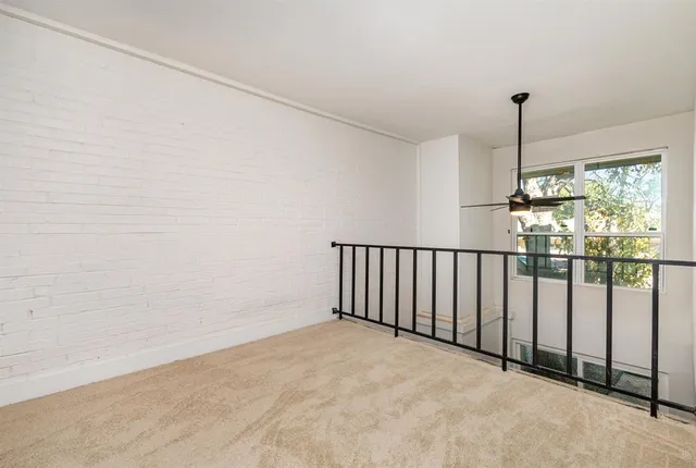 a view of a room with stairs