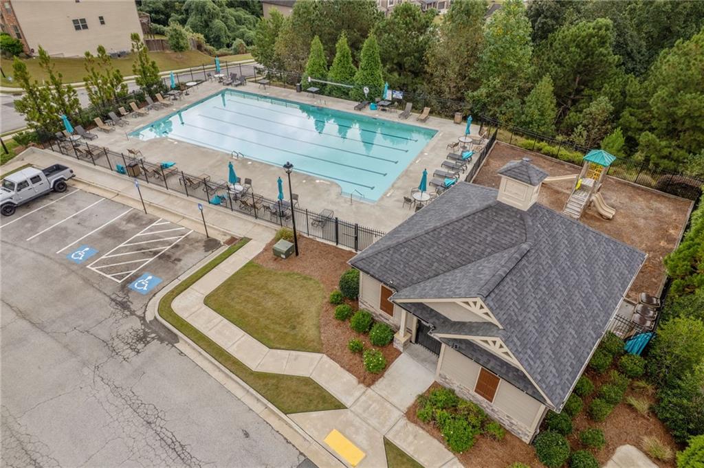 1718 Landon Lane Braselton, GA 30517 - Photo 50 of 52 an aerial view of a house with a swimming pool