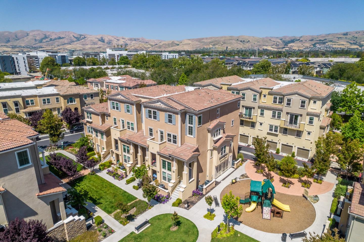 1872 Trento Loop Milpitas, CA 95035 - Photo 29 of 38 an aerial view of multiple houses with a mountain
